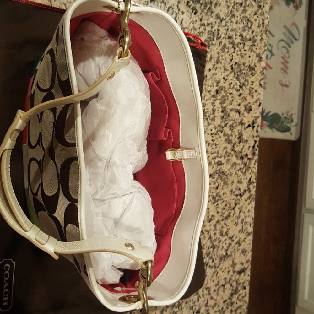 Authentic Coach canvas tote women's purse - Picture 3 of 8